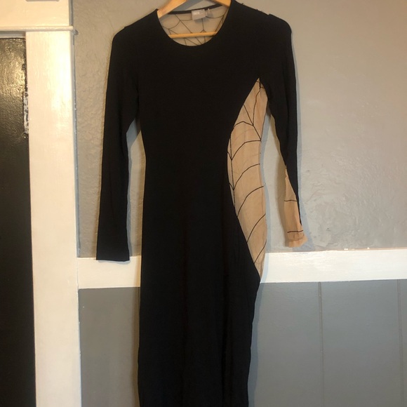 ASOS Halloween Spiderweb Flocked Glamour Black PIn-up dress Vampira Goth 6 🕸️ - Picture 5 of 11